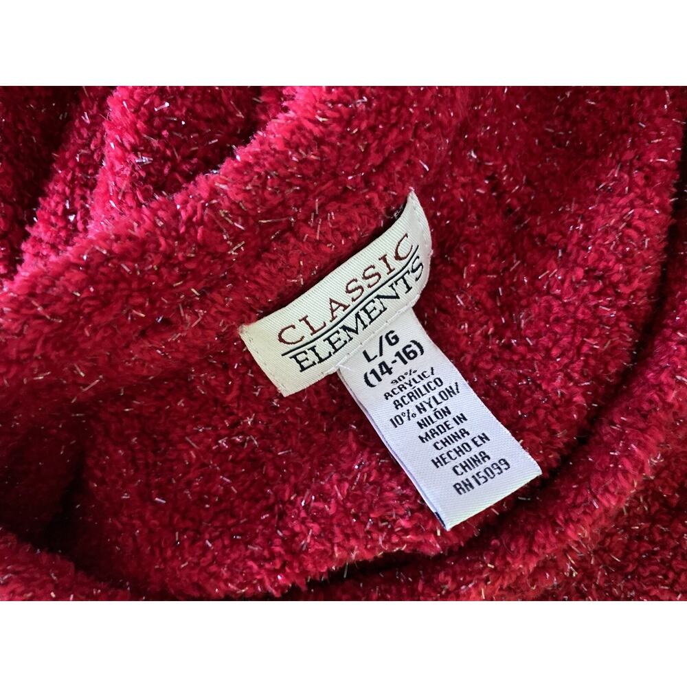 Classic Elements Sparkly Red Holiday Sweater Wome… - image 6